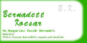 bernadett kocsar business card