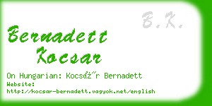 bernadett kocsar business card